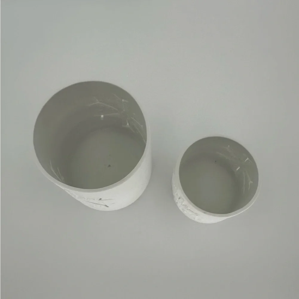 2 Crate & Barrel Snowflake Hurricane Candle Holders